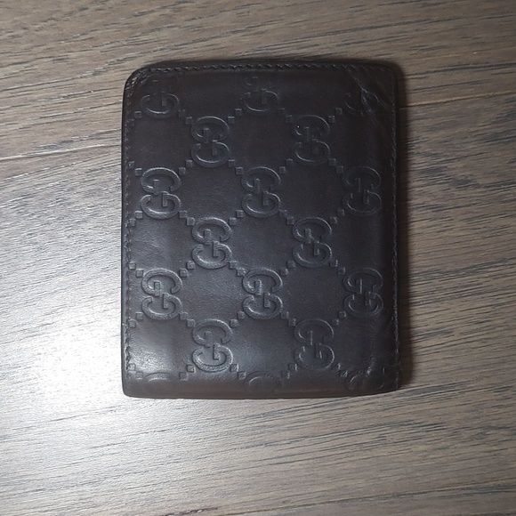 GUCCI Men's Guccissima Wallet Bifold Brown Leather Used - Picture 1 of 7